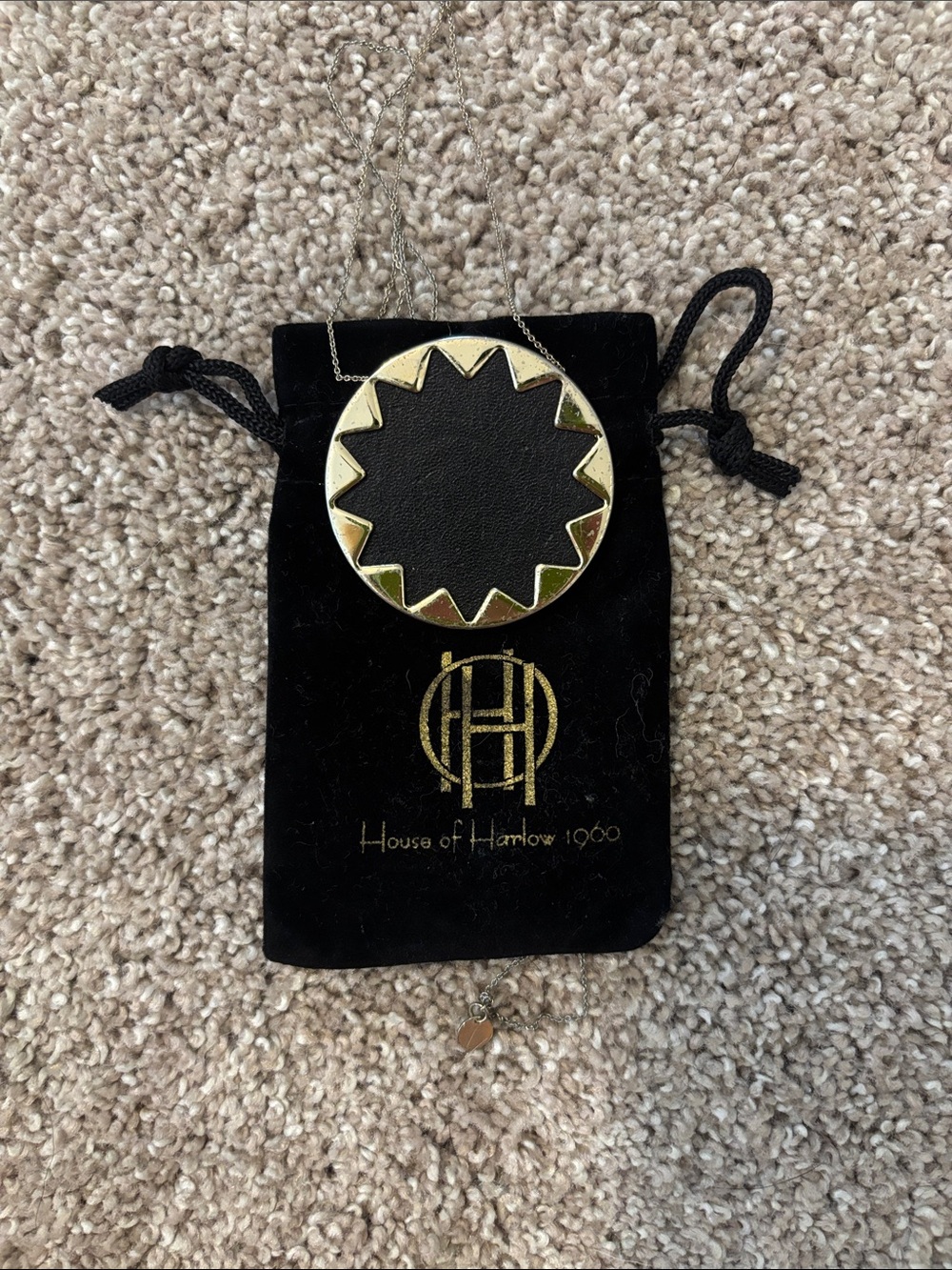 House of Harlow Black and Gold Starburst Necklace